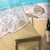 Sand Beach Waves Palm Trees Sheer Curtains for Living Room Decoration Tulle Voile Organza Window Curtains for Kitchen Bedroom