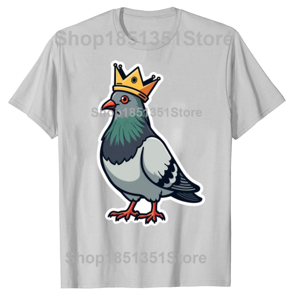 Funny Pigeon King Birds Graphic Tshirts Men Womens Fashion Casual Tshirt 100 Cotton Loose Oversized T Shirt