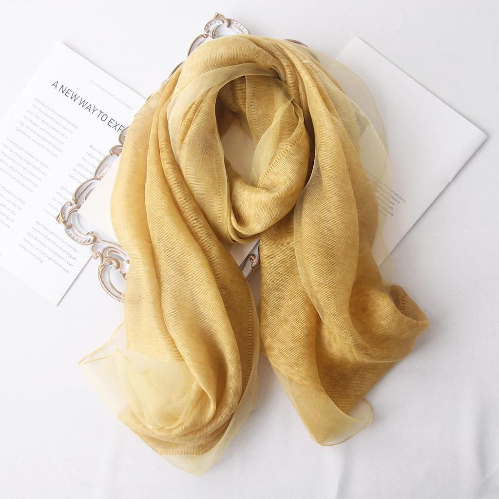 VREOVOR High-end Korean Version Double-layer Mohair Wool Silk Scarf Mulberry with Cheongsam Shawl Summer Outside Fashion Trend