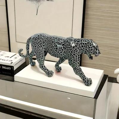 Статуэтка Леопарда Смоляная Скульптура Пантеры Коллекционная Фигурка Гепарда Современный Декор для Дома Офиса Гостиной Столешницы Книги