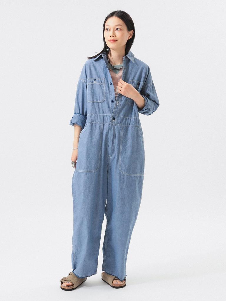 Beams Boy Women's Chambray Stencil All-in-One, CHAMBRAY_BLUE, FREE, 13170159791