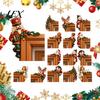 Office Party Supplies Christmas Wooden Door Topper, Funny Snowman Nutcracker Penguin Angel Santa Claus Seasonal Frame Sign Corner for Window