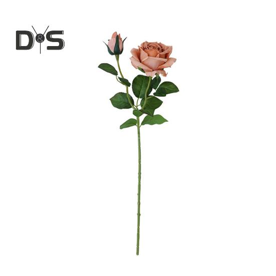 Искусственная роза со стеблем 2 головки Не увядает без полива Реквизит для свадебных фото Реалистичные многоразовые ветки искусственных цветов Товары для украшения дома
