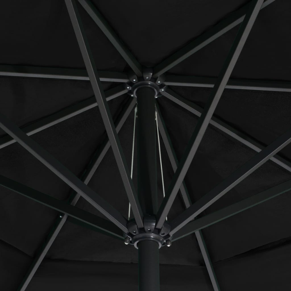 500 cm Black Garden Umbrella with Aluminum Pole