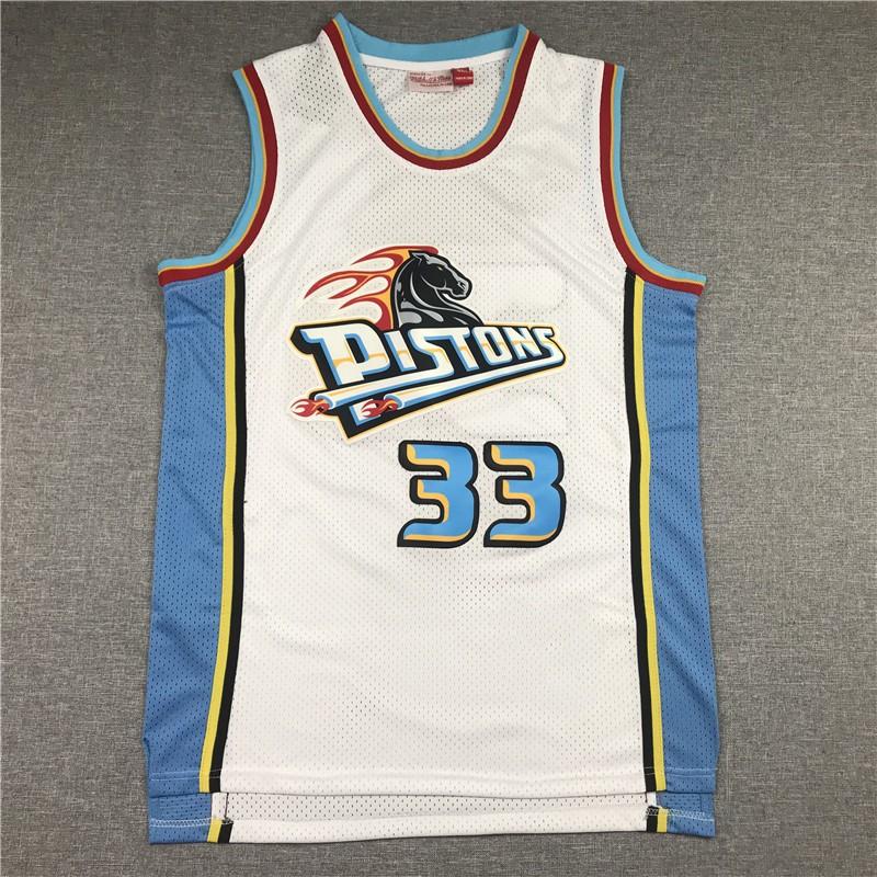 Mens Detroit Pistons Basketball Jersey With Embroidered Name Number - Rose 25 Griffin 33 Drummond 0 Thomas 10 Rodman