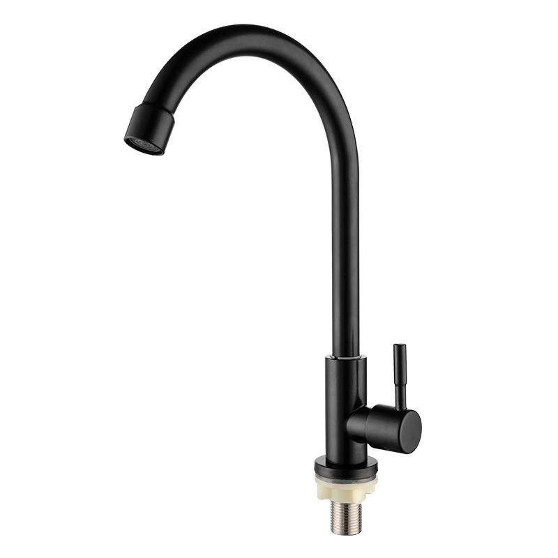 New Kitchen Sink Faucet 4 Points Single Cold Wash Basin Sink Stainless Steel Faucet Gimbal Rotatable