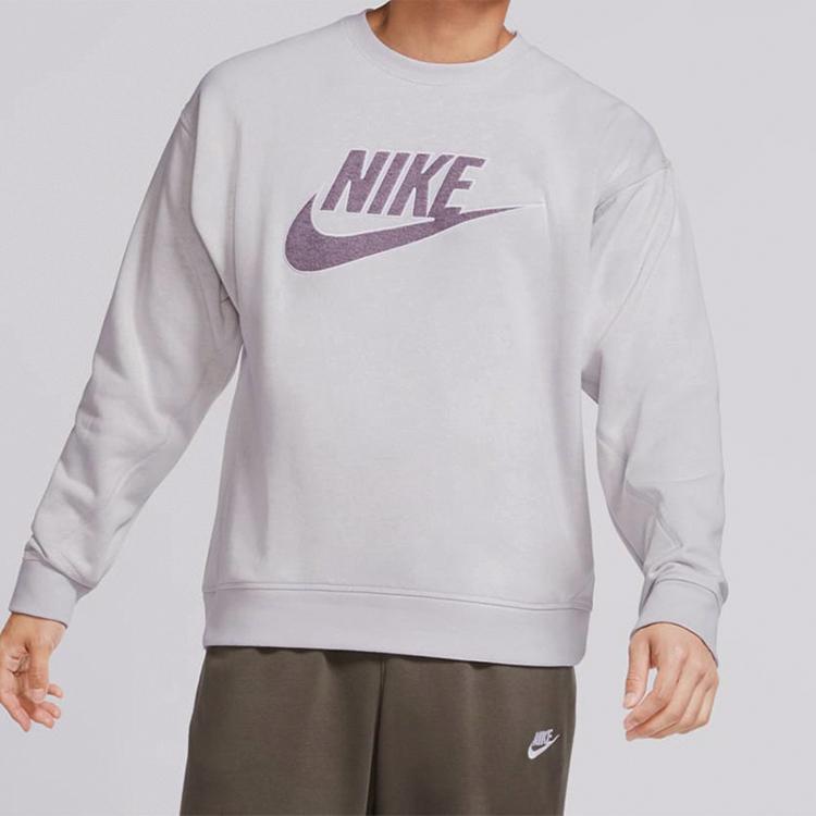 Nike Толстовки Мужские Светло-серый Круглый вырез Умеренный Другое CU4508-910