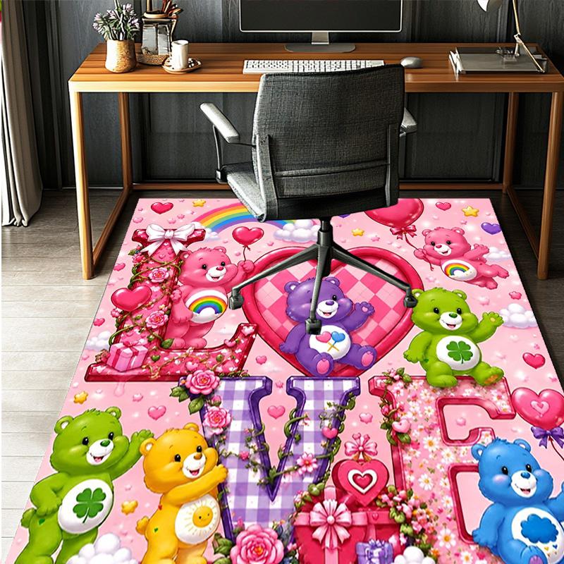 Care Bears Pattern Rug, Indoor/Outdoor Mat, for Picnic, Gameroom, Bedroom, Office, Living Room, Home Decor Carpet, Birthday Gift