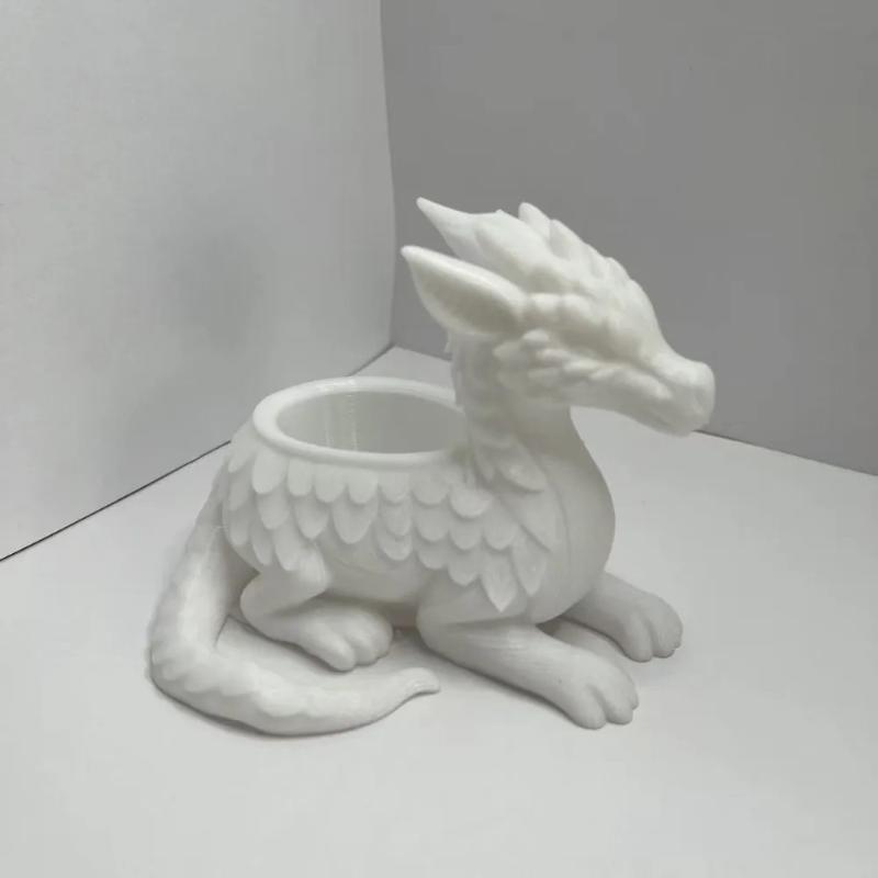 3D-печатный горшок-кашпо в виде дракона Двойное использование Ваза для цветов Легкий пластик Декор для офисного стола Спальни Напольный держатель для комнатных растений Украшение