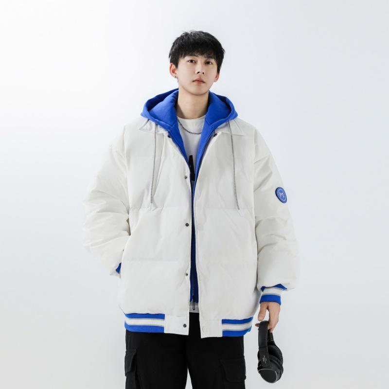 Простая и модная новая зимняя куртка с капюшоном, утепленная мужская куртка средней длины