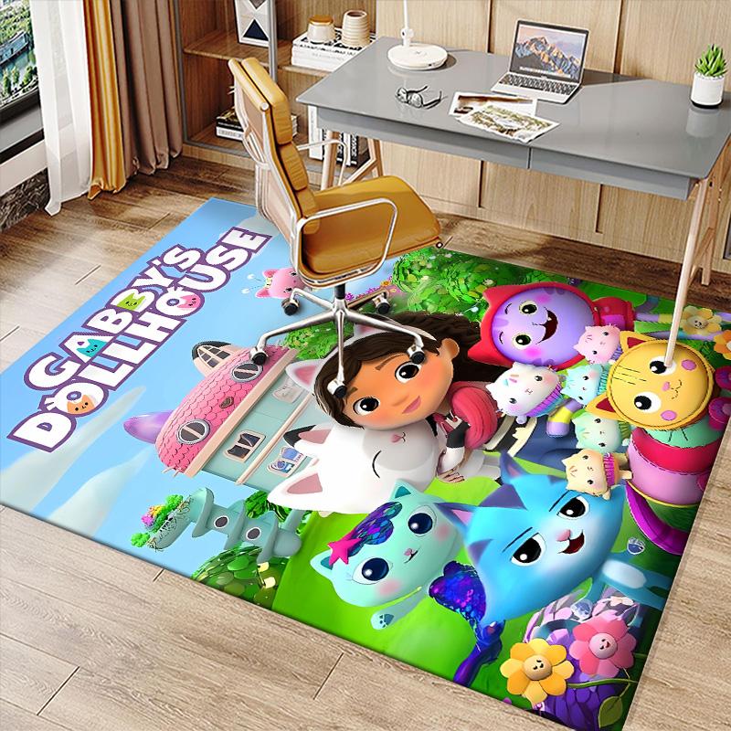 Gabby's Dollhouse Printed Absorbent Washable Carpet, Non-Slip Bathroom Mats, Kitchen Rugs, Yoga Mat,Living Room Entrance, Camping Picnic Rugs