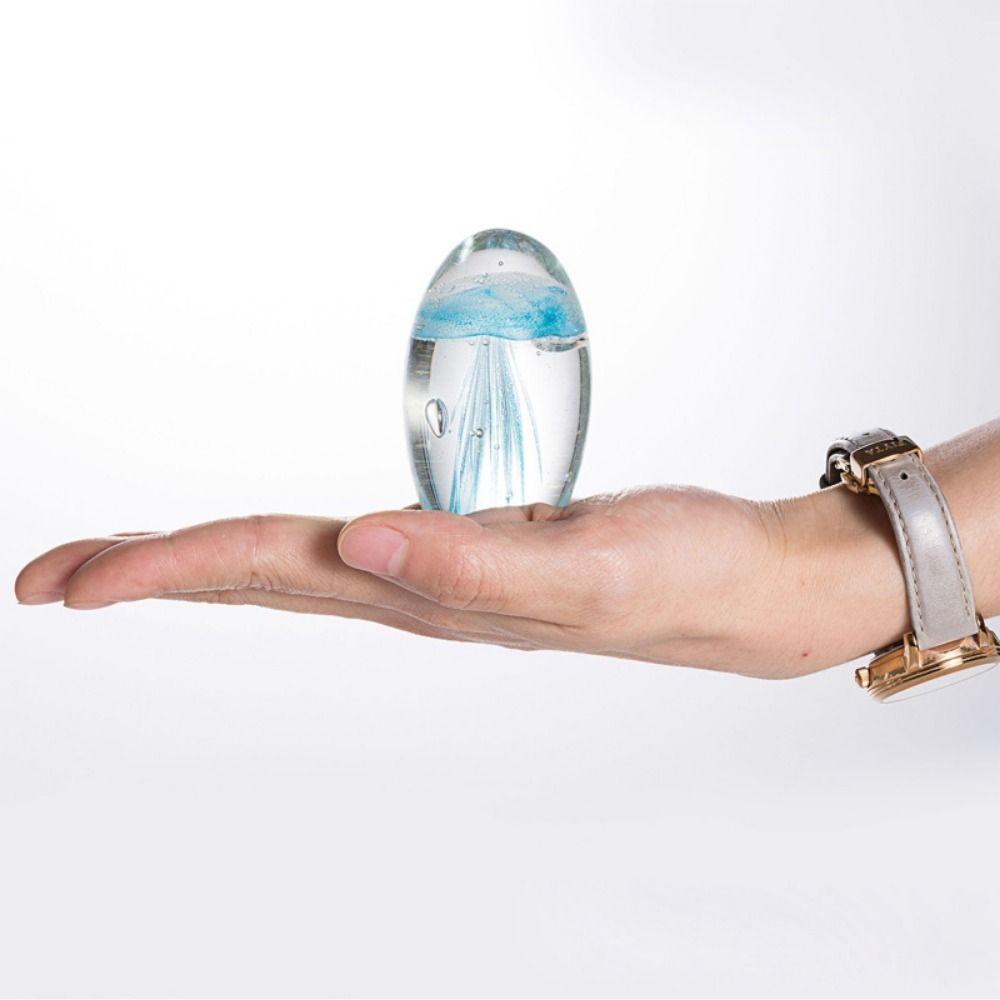 Craft Jellyfish Figurines Crystal Glass Craft Paperweight Table Ornaments Table Top Decor