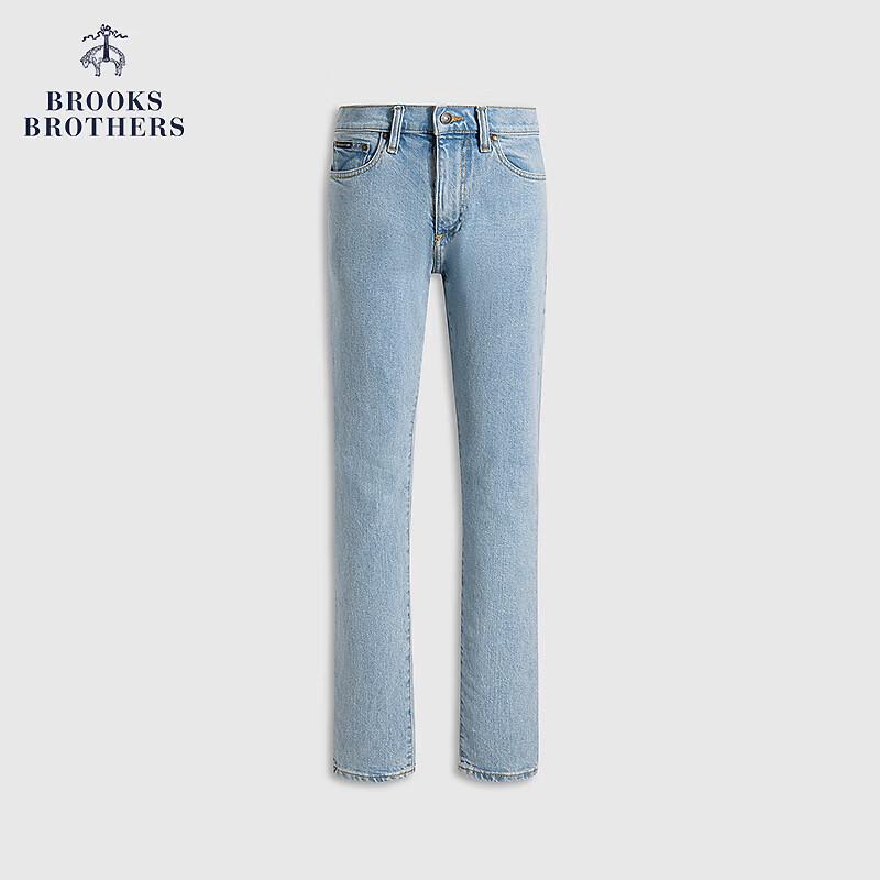 Мужские джинсы BrooksBrothers в американском стиле с ретро-кожаной заплаткой