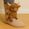 Новые 3D вязаные носки с животными Двухслойные теплые забавные носки Ручной вязки Дышащие носки средней длины Рождественские подарки Грелки для ног