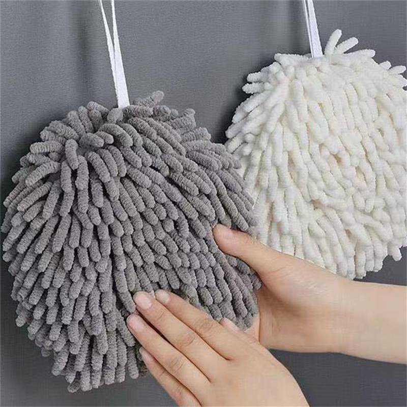 Утолщенные мягкие плюшевые принадлежности, мячик для полотенец, кухонное полотенце для ванной комнаты, быстросохнущее подвесное полотенце