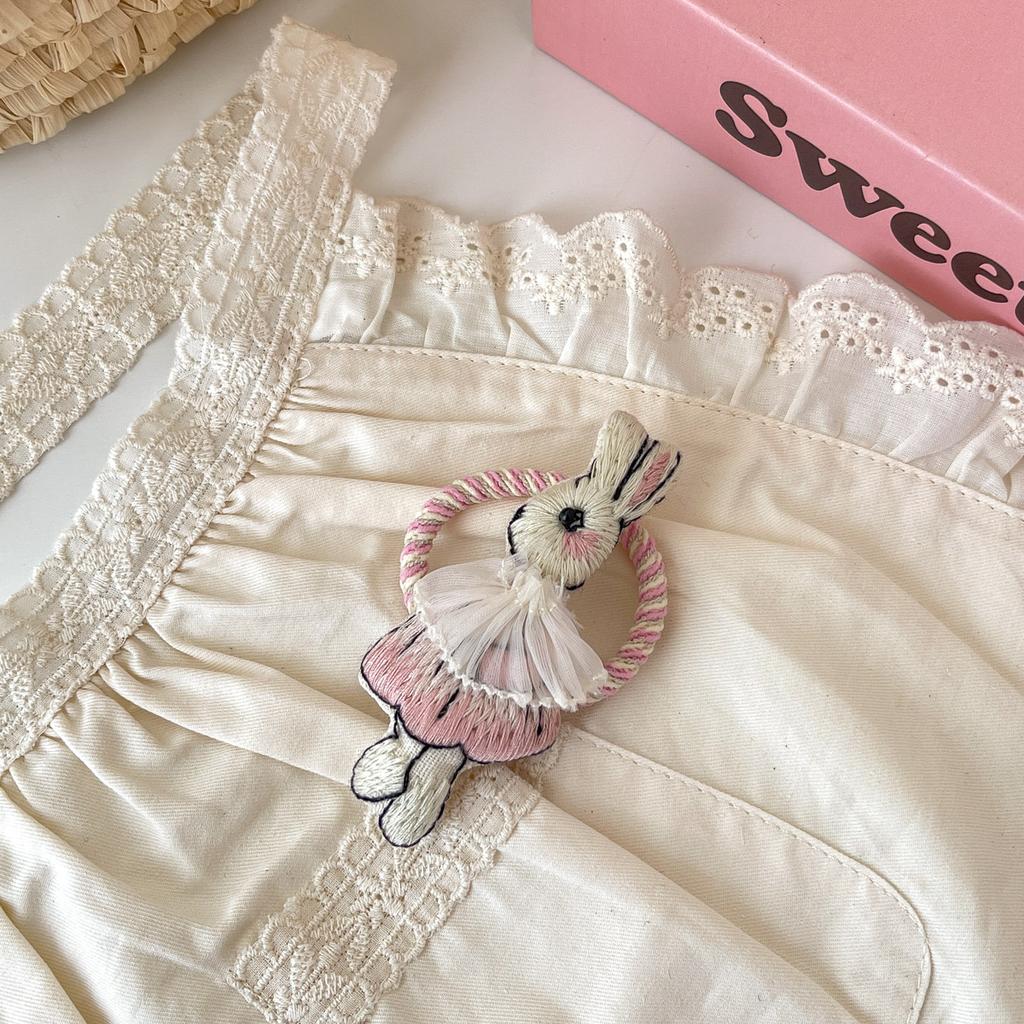 Мультяшные милые заколки для волос с кроликами, тканевые кружевные детские BB-заколки, заколки для волос для маленьких девочек, детские аксессуары для волос, головные уборы, зажимы для волос