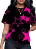 New Fashion Women's T-Shirt Star Graphics T-Shirts Short Sleeve O-Neck Streetwear 3D Print Casual Y2k Oversized Woman Clothing