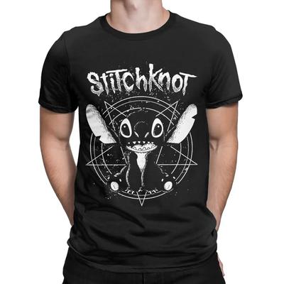 Футболка мужская аниме STITCHKNOT Lilo & Stitch, из чистого хлопка, с коротким рукавом, забавная, с коротким рукавом, повседневный и удобный мужской топ