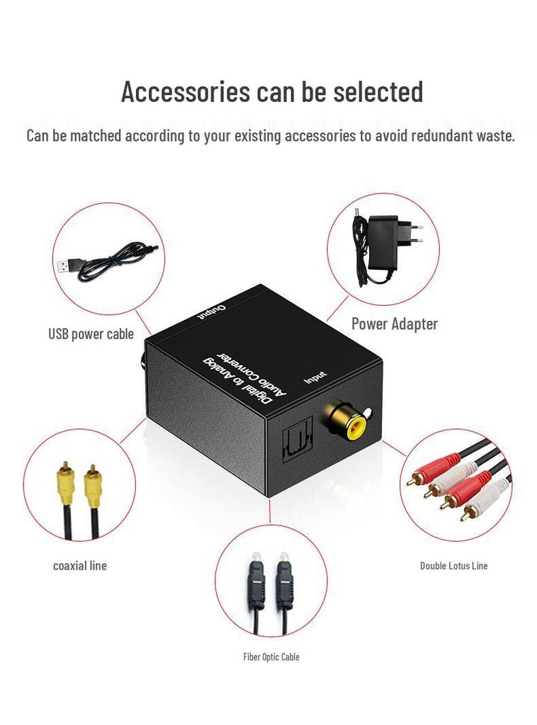 Цифро-аналоговый аудиоконвертер SPDIF Оптический на RCA Декодер для PS5