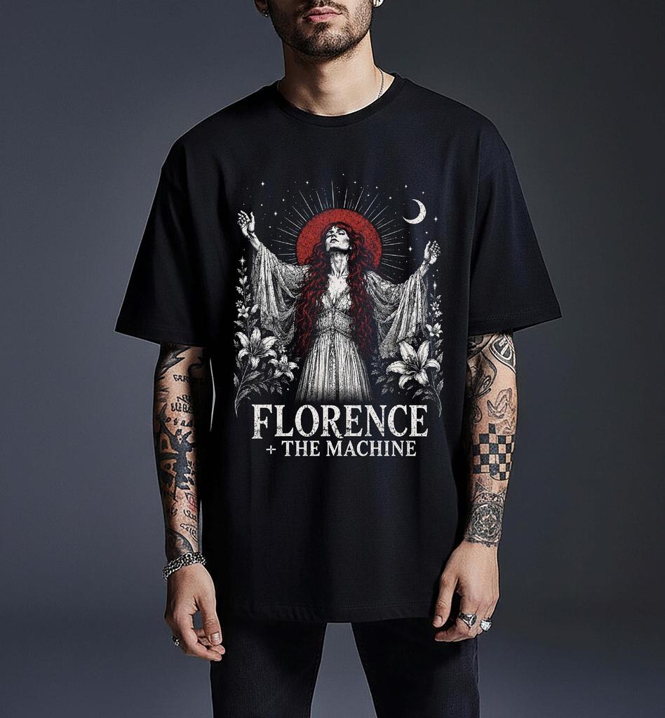 Футболка Florence And The Machine и детская футболка, Графическая футболка музыкальной инди-рок группы, Подарок для фаната, Унисекс футболка и детская футболка