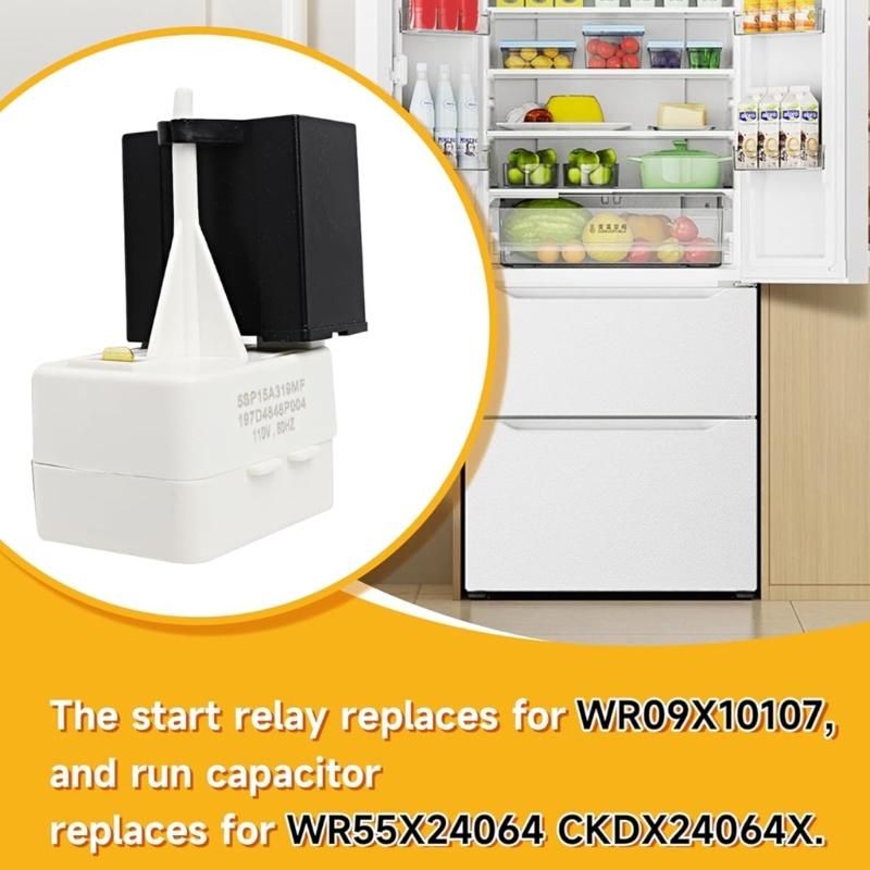 Комплект сменных реле и конденсатора для холодильника WR55X24064 WR09X10107 Простая установка для ремонта системы охлаждения