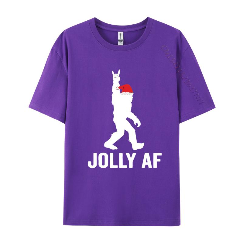Jolly Af Bigfoot Santa Christmas Sasquatch T Shirts Tops Tees for Unisex High Quality All Cotton T Shirt Camisas Basicas Hombre