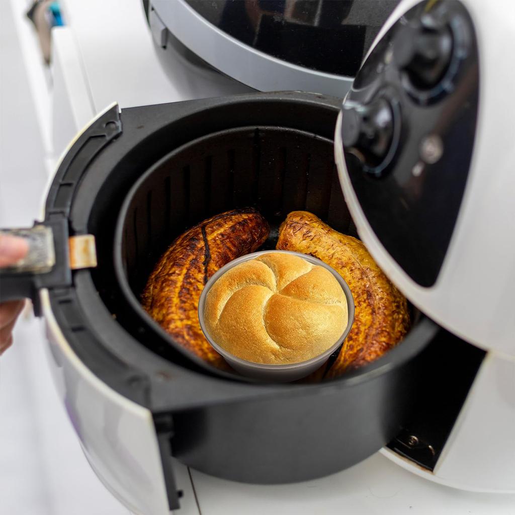 Высококачественная воздушная фритюрница с 4-дюймовыми формочками, мини-круглый противень для выпечки, стальная воздушная фритюрница для завтрака, домашняя кухня, кухонный инструмент