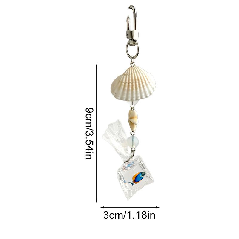 1Pc Plastic Fresh Tropical Fish Cartoon Cute Shell Pendant Holiday Gifts Package Hanging Natural Shells Wind Chimes