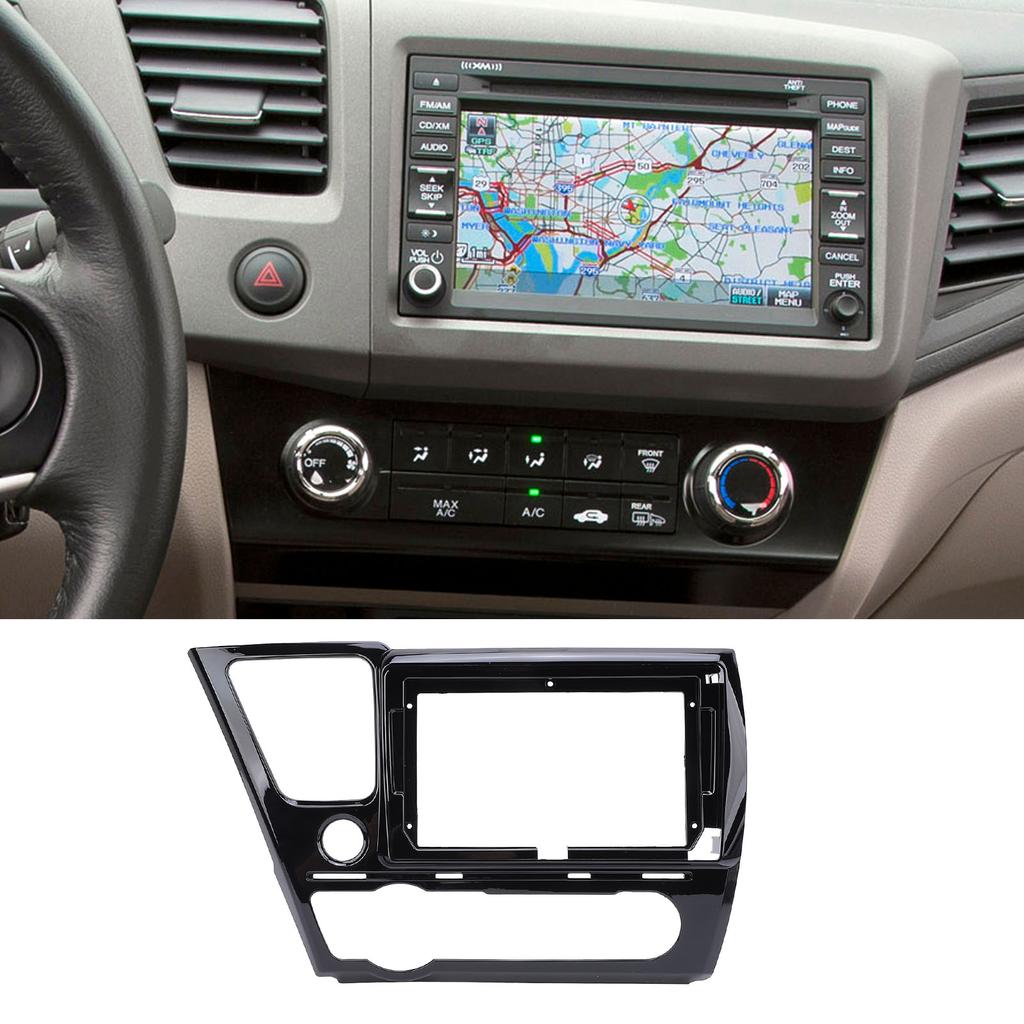 2 Din 9in Car Stereo Radio Fascia Protective Seamless Fit Navigation Fascia Panel Frame for Civic 20