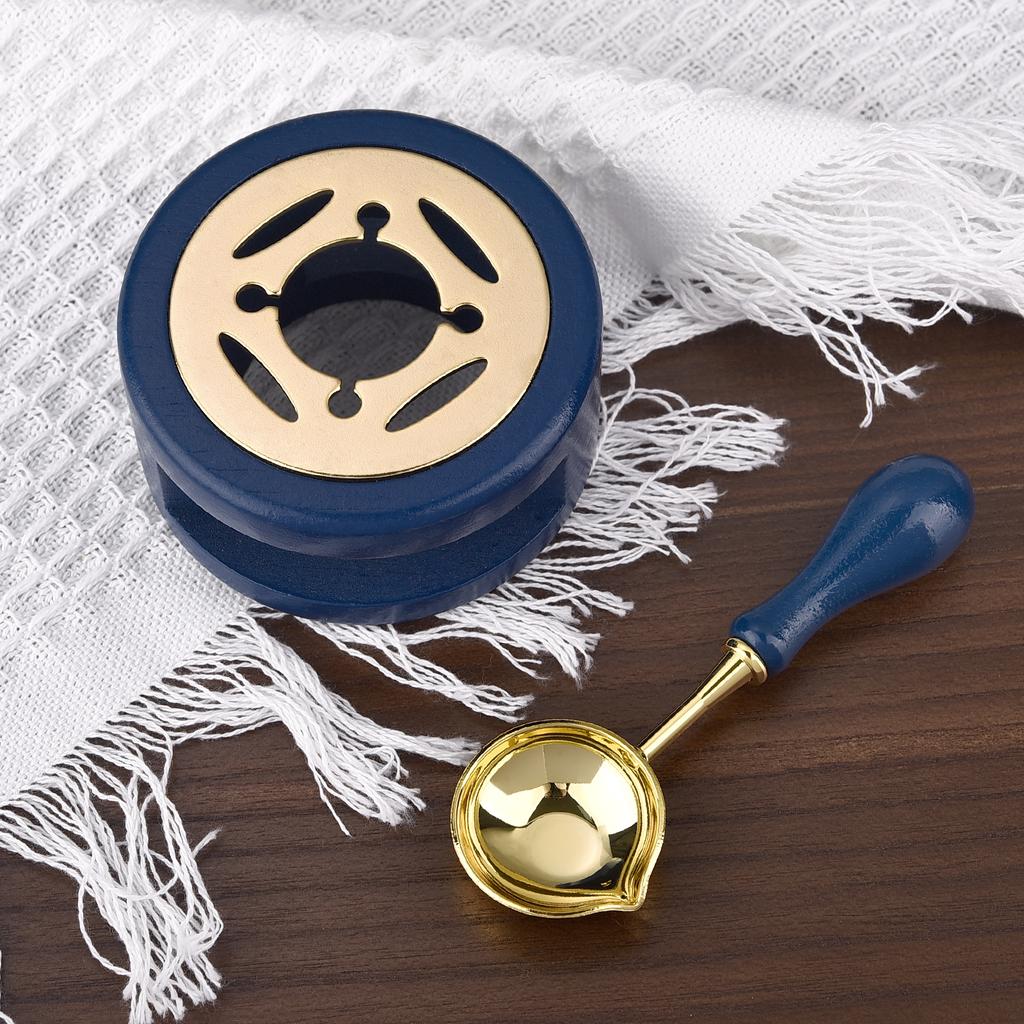 2/3Pcs Set Retro Sealing Wax Furnace Stove Pot Wood Handle Sealing Wax Spoon Wax Sealing Decorative For Candle Stamp Wax Stamp