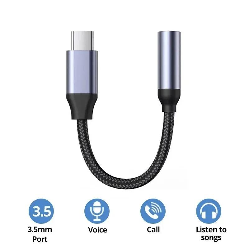 Адаптер-кабель USB Type C на 3,5 мм AUX, USB C на 3,5 мм гнездо для наушников, для iPhone 17 16 15 Huawei Xiaomi