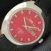 USED HMT KANCHAN DELUXE 6501 AUTOMATIC INDIAN MENS RED DIAL WATCH A432206-2 R110-a432206