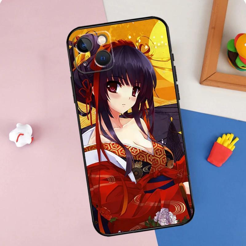 Чехол для мобильного телефона Apple IPhone15, чехол для мобильного телефона с японской анимацией Geisha, защитный чехол от падения с рисунком, защитный чехол для мобильного телефона Huawei