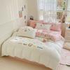 Милый вышитый комплект постельного белья с мороженым Мягкий, приятный к коже комплект пододеяльника с простыней Односпальный Двуспальный Пододеяльник Наволочки