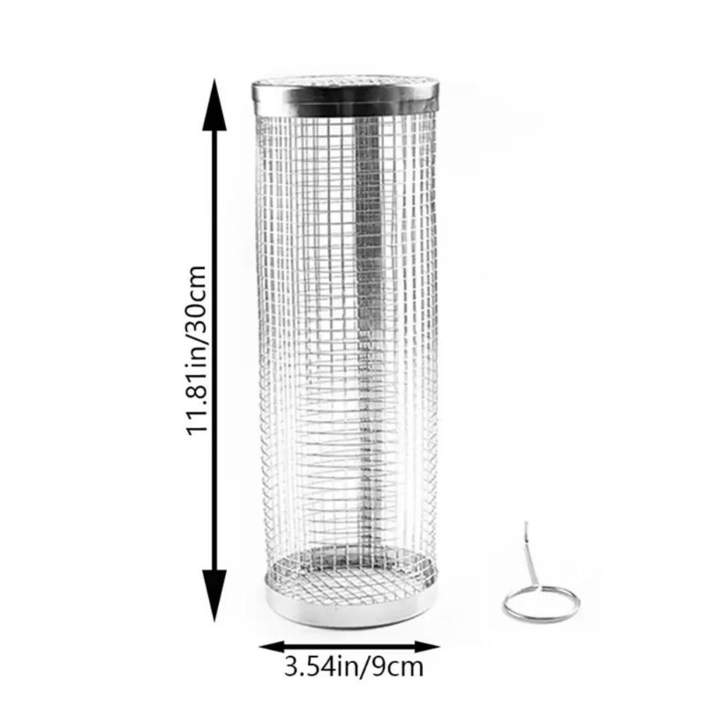 Круглая вращающаяся корзина для гриля, герметичная сетка, проволочная сетка, цилиндрические клетки для гриля, инструмент для гриля