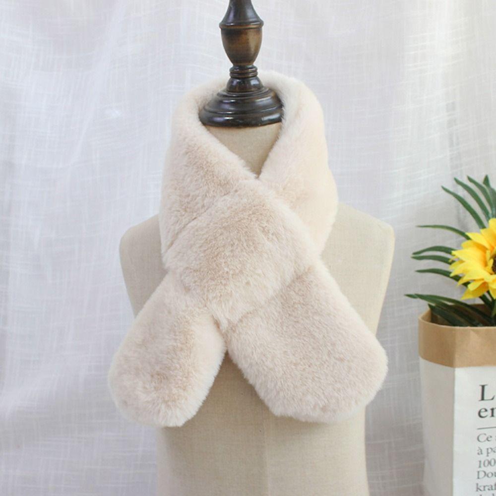 Thicken Cross Scarf Solid Color Neck Warmer Cute Neck Scarf Boys
