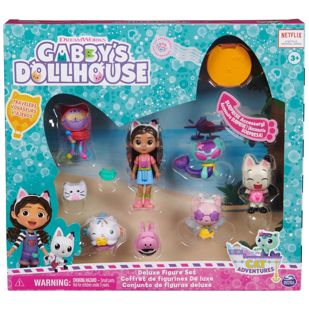 Набор фигурок Dollhouse Travel Theme с игрушкой-сюрпризом для кошек Gabby 5 Dollhouse Kids Toys для девочек и мальчиков Кукла Gabby, фигурки, игрушки, аксессуары и 3+