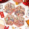 Новогодняя серия ZABC: Наклейки в китайском стиле для DIY-коллажей и декора дневников - 4 уникальных стиля