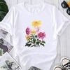 (Osiyo o'lchami) Moda Gul Bosma Shirin Yoqimli 90-yillar Trendi Chiroyli Grafik Mayka Ayollar Kundalik T Kiyim Kundalik Ayollar Topi Qisqa Yengli T-shirt