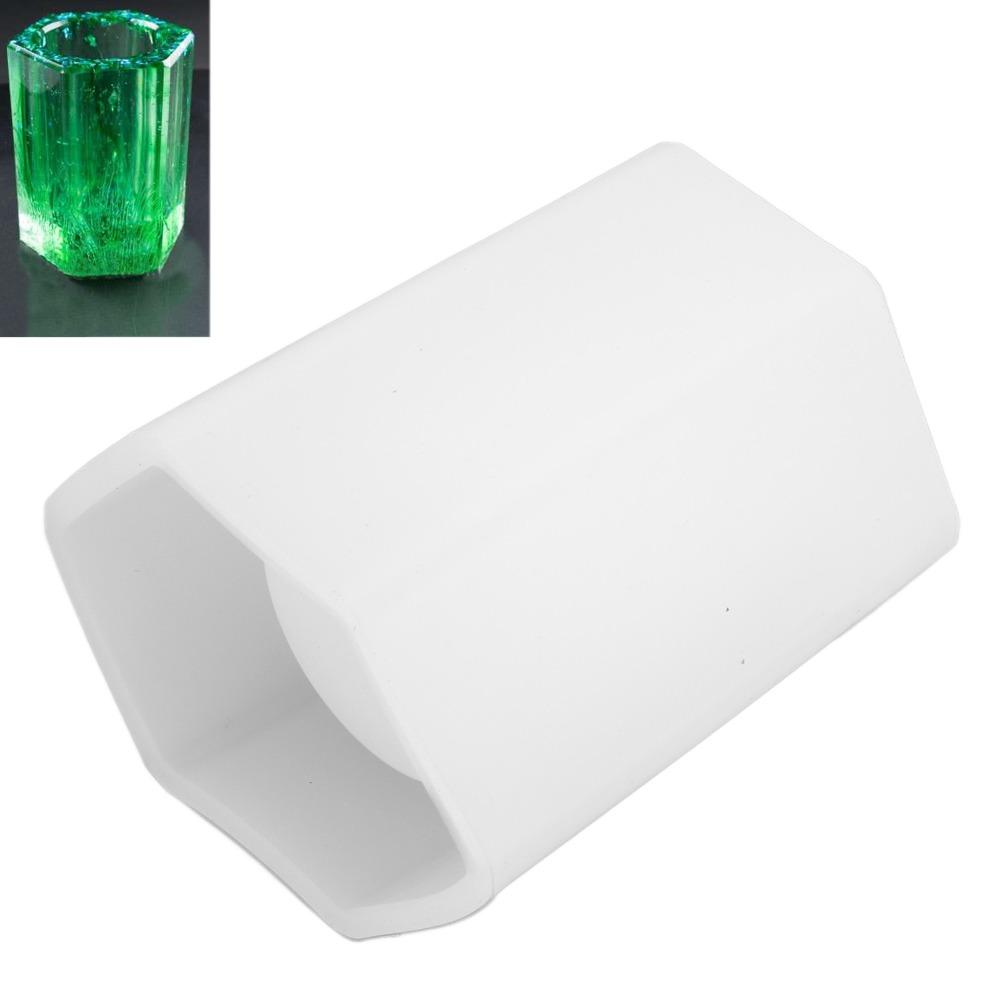 Clay Molds White Resin Mold Reusable Round Cylinder Pen Holder Mold Durable Hexagonal Pattern Mold Storage Box