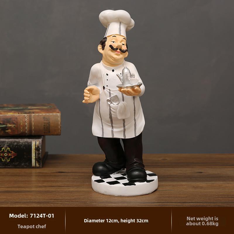 Смола Фигурка Шеф-повара в Европейском Стиле Для Домашнего Декора, Украшение для Торговой Точки, Кофейного Столика