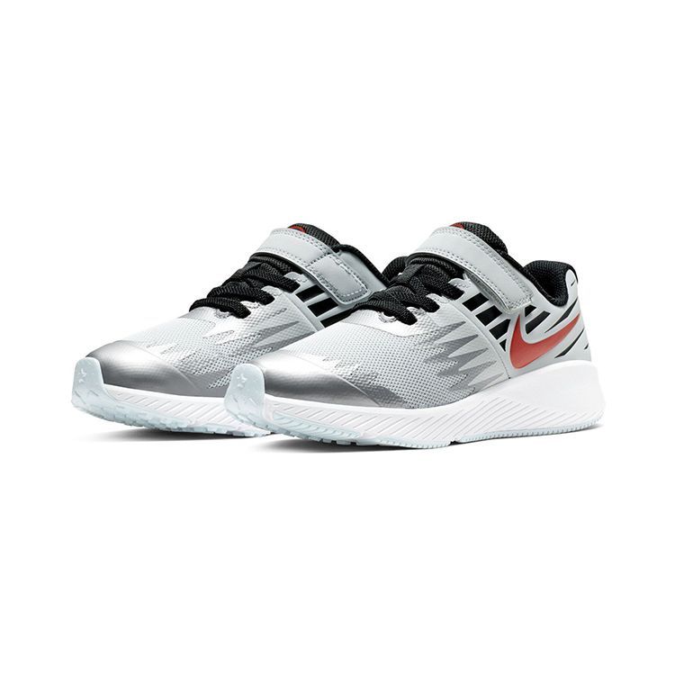 Nike Star Runner Sd Круглый носок Липучка Кожа Модные Повседневные Нескользящие Амортизирующие Износостойкие Низкие Детские Кроссовки для Бега Детские кроссовки BQ8843-001