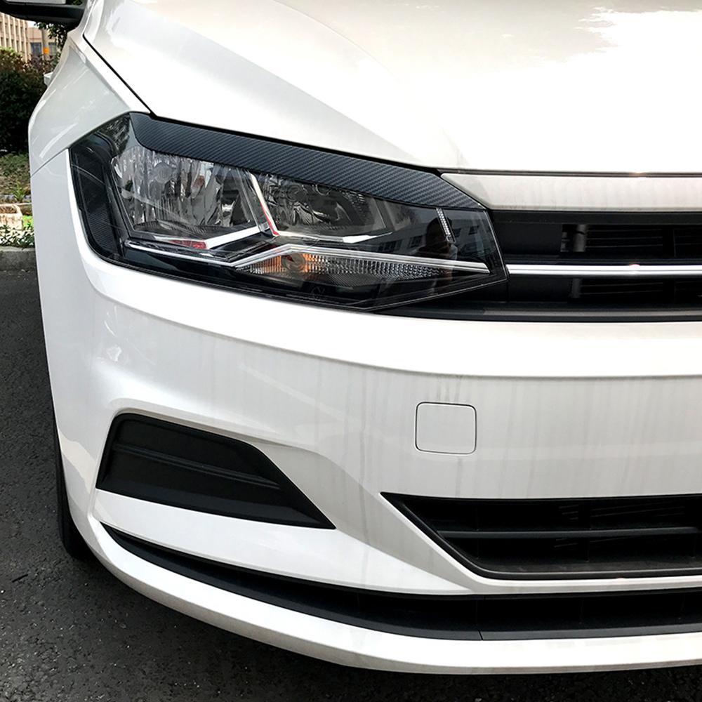 2 шт. Наклейка на брови фары для VW Volkswagen Polo Mk6 2019-2023 Защитная накладка на переднюю фару Аксессуары для стайлинга автомобиля