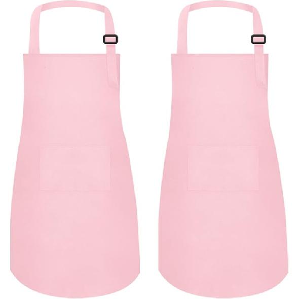 2Pcs Kids Aprons Children Artists Aprons with Pockets Adjustable Chef Aprons for Cooking Kitchen Backing Painting