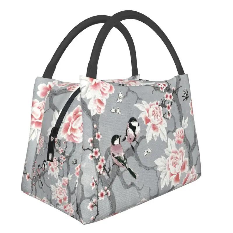 Сумка-тоут Cherry Blossom Infused Lunch Tote для женщин Sakura Cherry Blossom Cherry Portable Thermal Cooler Food Lunch Box Travel