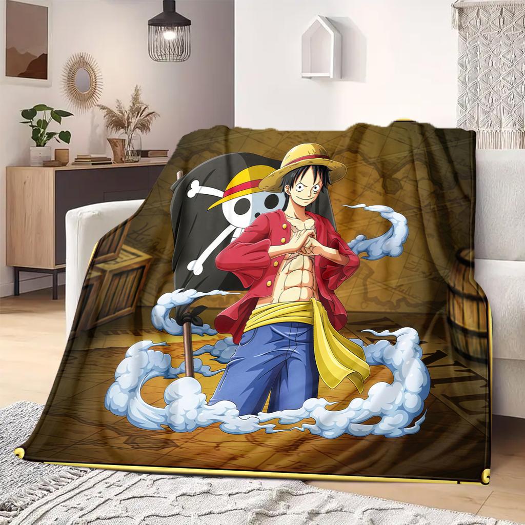 ONE PIECE Monkey D. Luffy Print Blanket Warm Comfortable Flannel Blanket Suitable for Bedrooms,Sofas, Beds,Chairs 103