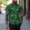 Мужская повседневная одежда весна-лето St. Мужская рубашка с короткими рукавами и принтом ко Дню Святого Патрика, мужской топ