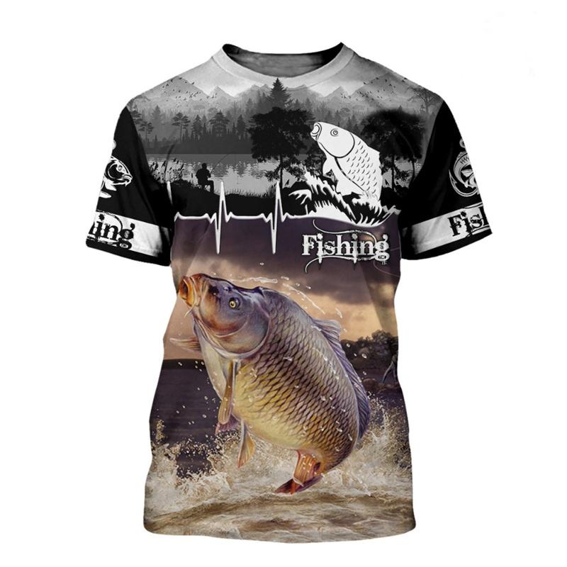 Fashion 3D Carp Fishing Men Women Summer T Shirt Street Trendy All Match O-Neck Short Sleeve Oversized Male T Shirt Men Clothing 5855