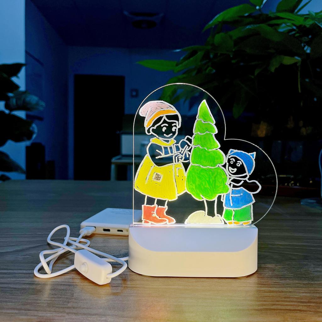 Светодиодные фонари Акриловая доска для сообщений Стираемая USB-доска для рисования Спальня Ночной светильник Подарок на день рождения