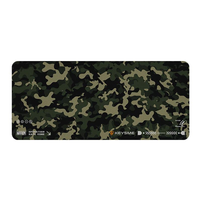 KEYSME Gaming Mouse Pad, Large Computer Laptop Office Desk Mat, Thickened Edge-Locked Keyboard Pad, Camouflage Jungle